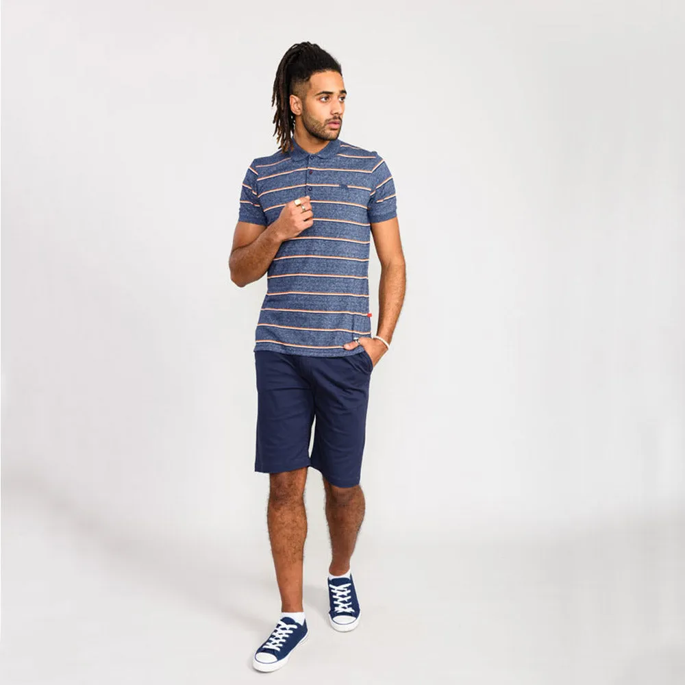 D555 Polo - Navy Stripe