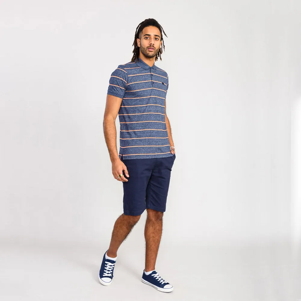 D555 Polo - Navy Stripe