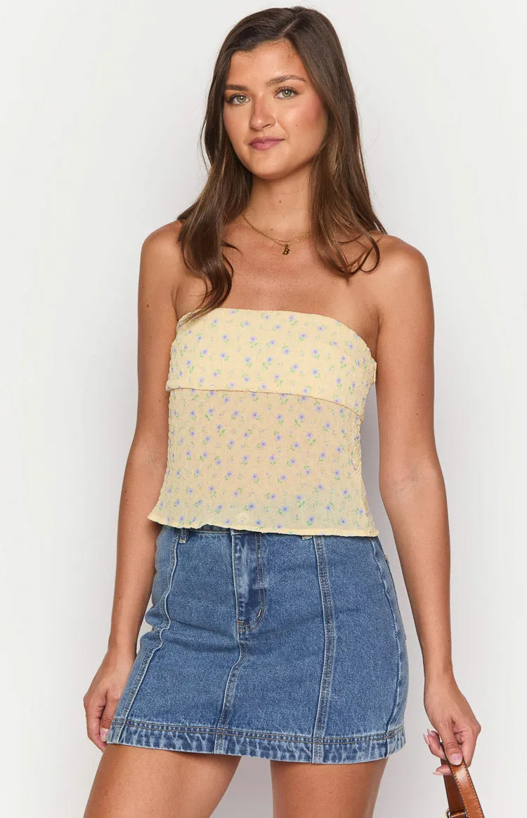 Darcy Mid Wash Denim High Waisted Mini Skirt