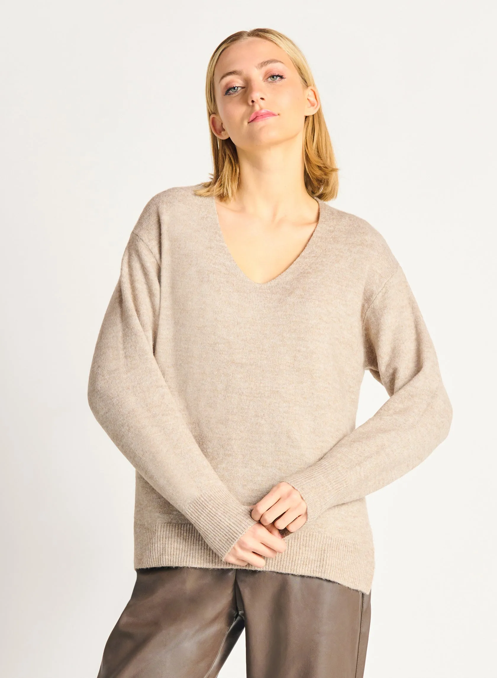 Dex Robbin Slit Hem Sweater