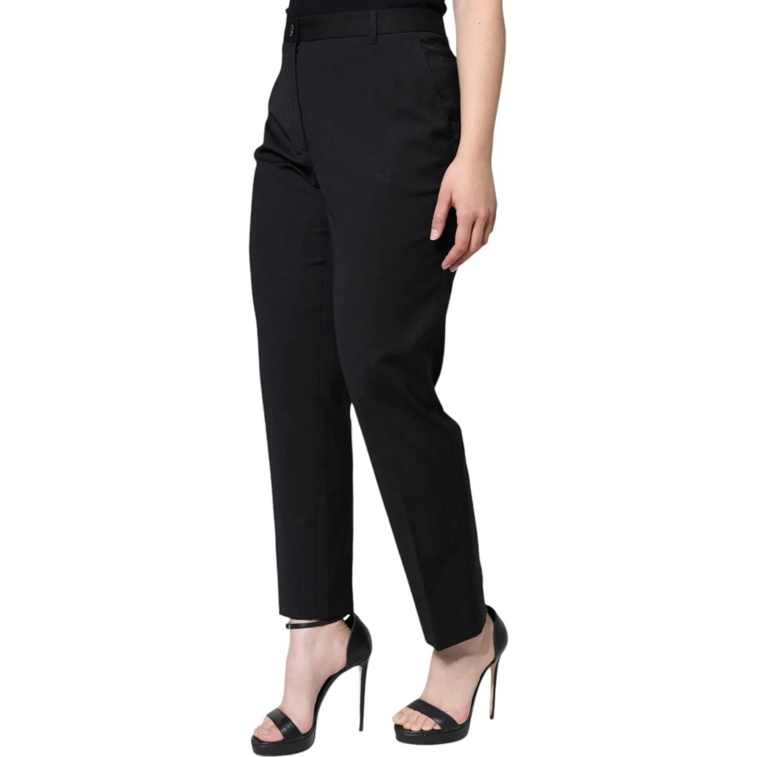 Dolce & Gabbana Black High Waist Tapered Pants