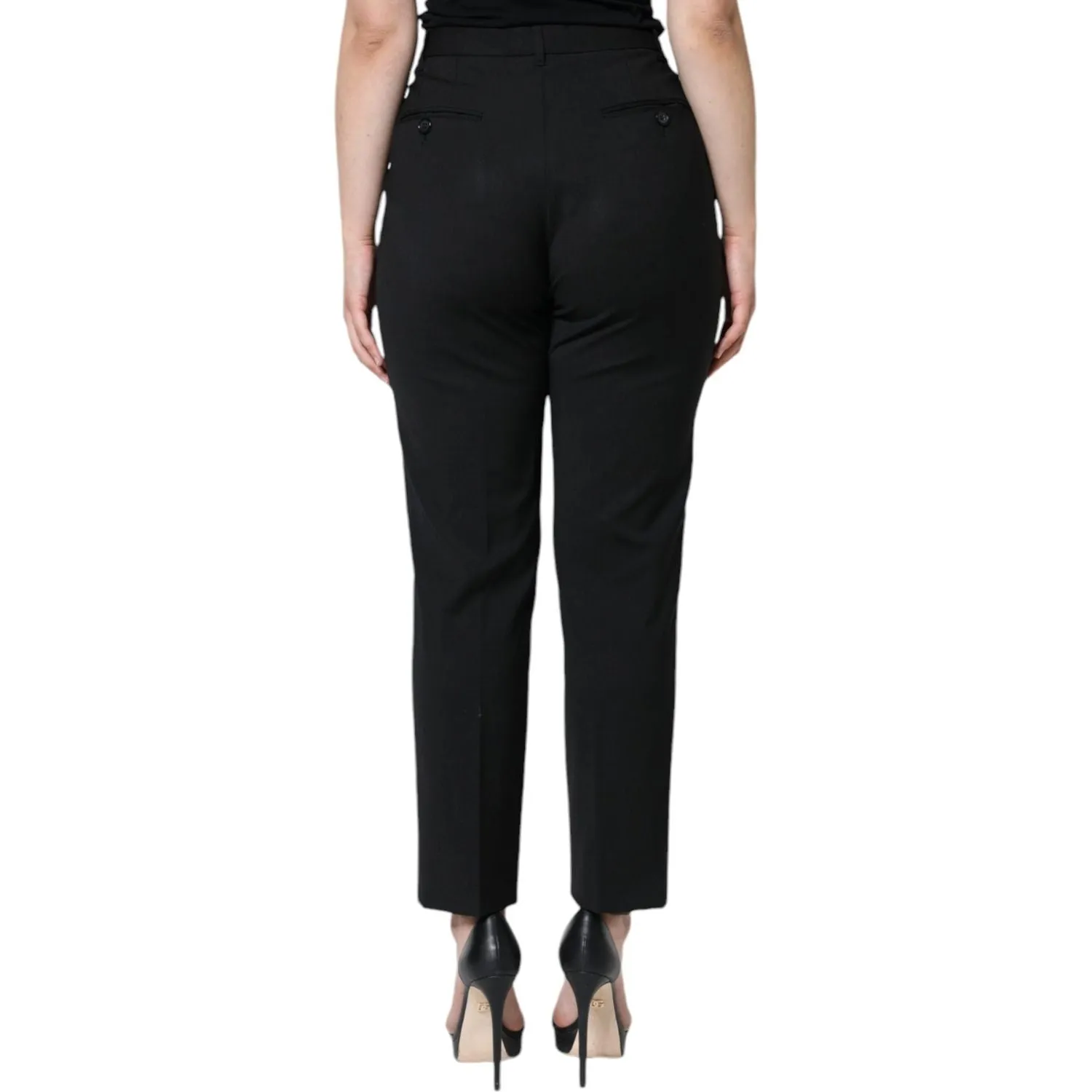 Dolce & Gabbana Black High Waist Tapered Pants