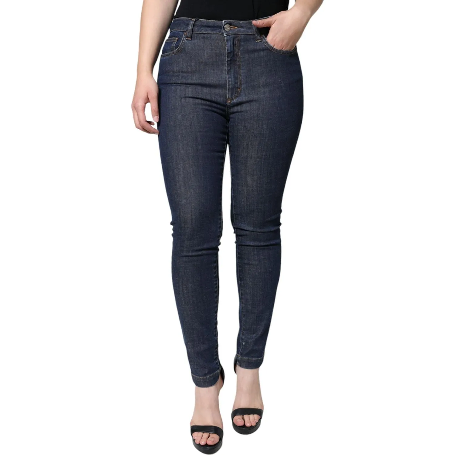 Dolce & Gabbana Dark Blue QUEEN Cotton Skinny Denim Jeans