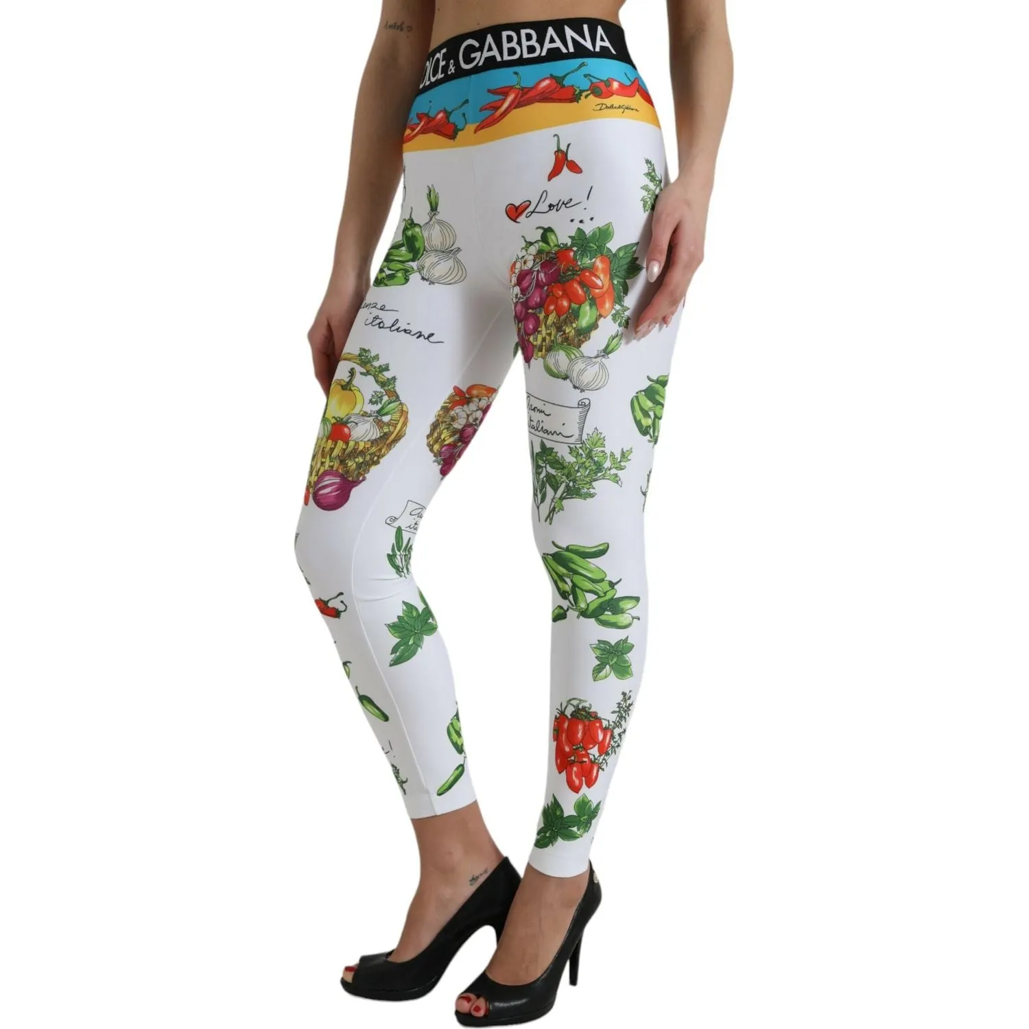 Dolce & Gabbana Elegant High Waist Printed Leggings