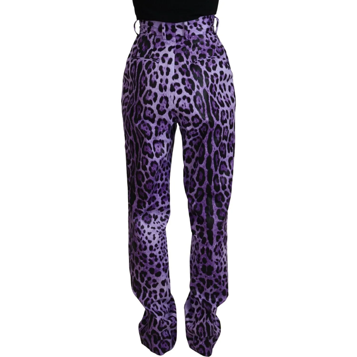 Dolce & Gabbana Elegant High Waist Straight Purple Pants