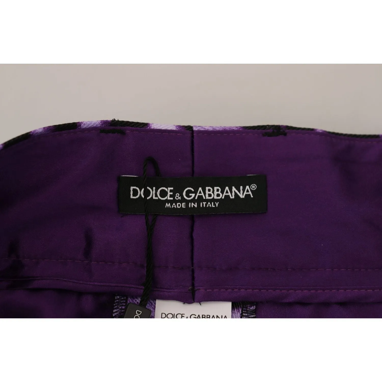 Dolce & Gabbana Elegant High Waist Straight Purple Pants