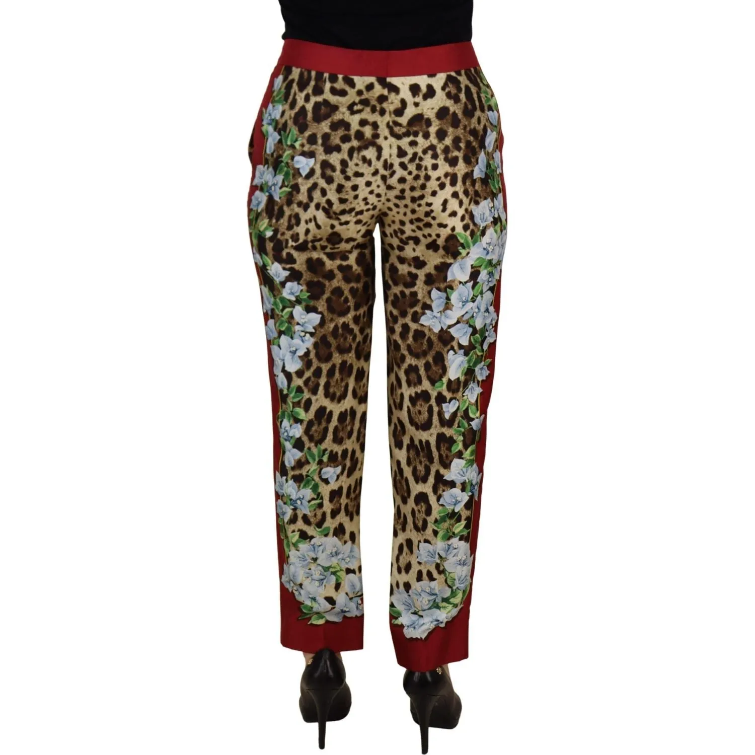 Dolce & Gabbana Elegant Multicolor High Waist Silk Pants