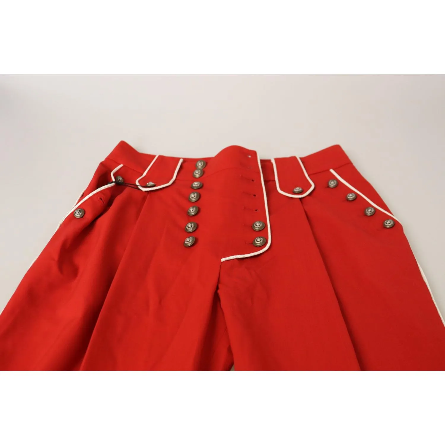 Dolce & Gabbana Elegant Red High-Waist Cropped Pants