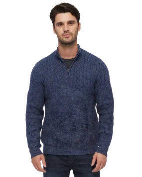 ELKTON CABLE BLOCKED 1/4-ZIP SWEATER