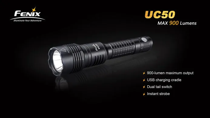 Fenix UC50 CREE XM-L2 U2 900 Lumen Rechargeable LED Flashlight