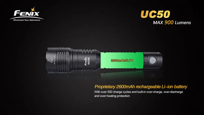 Fenix UC50 CREE XM-L2 U2 900 Lumen Rechargeable LED Flashlight