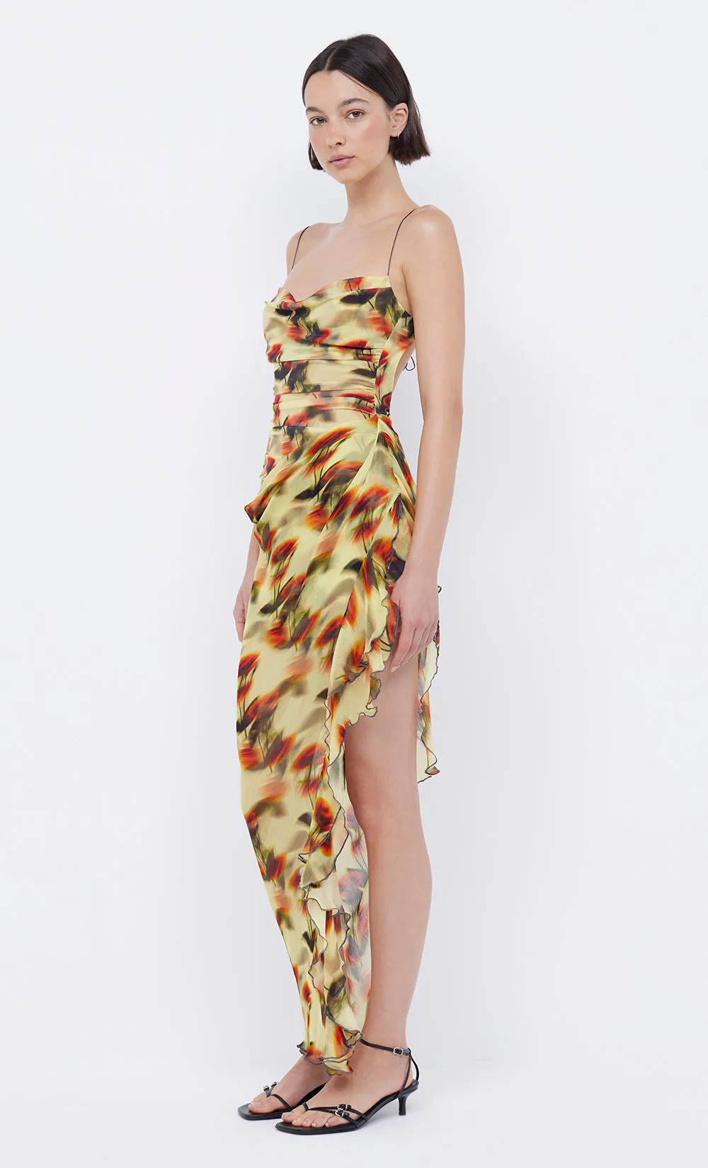 FIORE ASYM MAXI DRESS - CITRUS ROSE