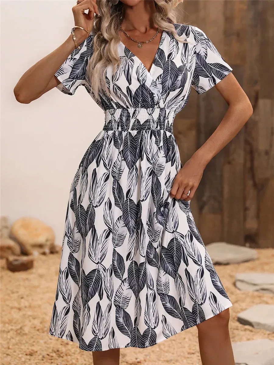 Floral Holiday Sleeveless Summer Midi Dress for Women