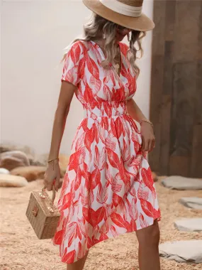 Floral Holiday Sleeveless Summer Midi Dress for Women