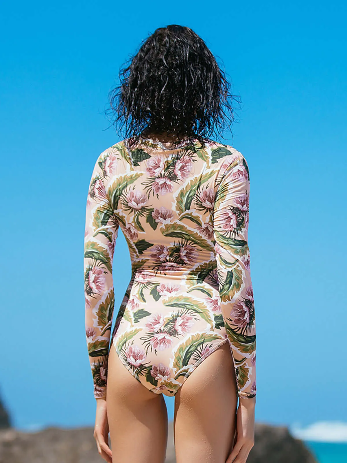 Floral One Piece Surf Swimsuit