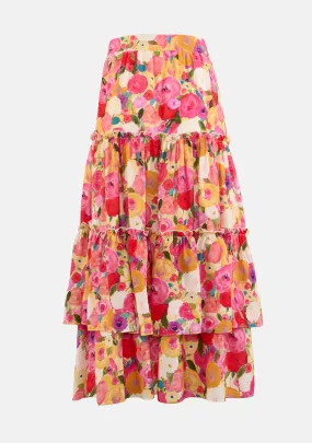 Floral Print Gipsy Maxi Skirt