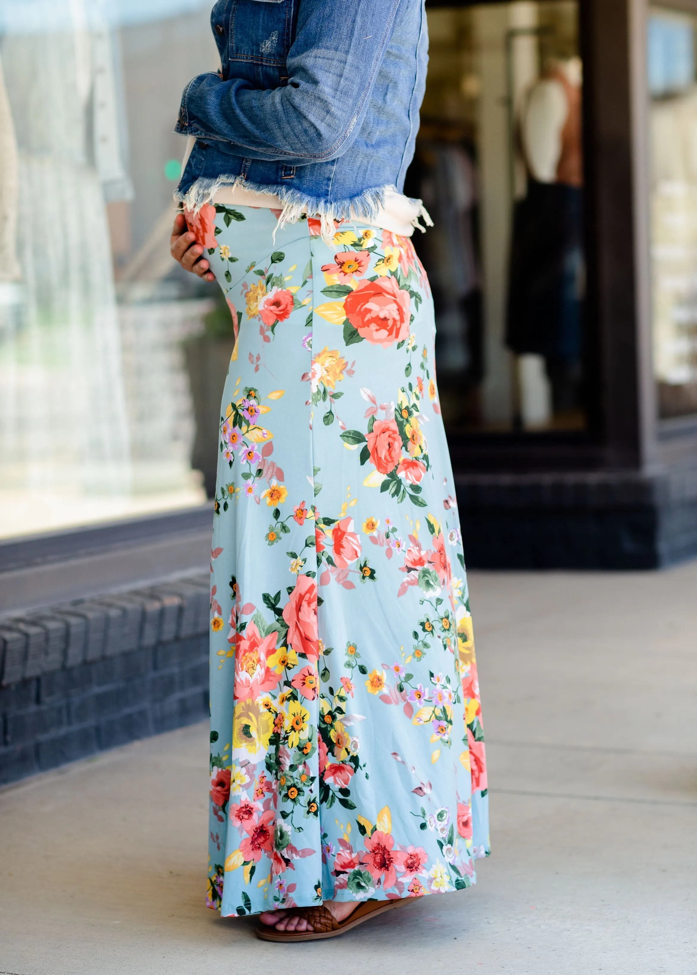 Floral Print Maxi Skirt