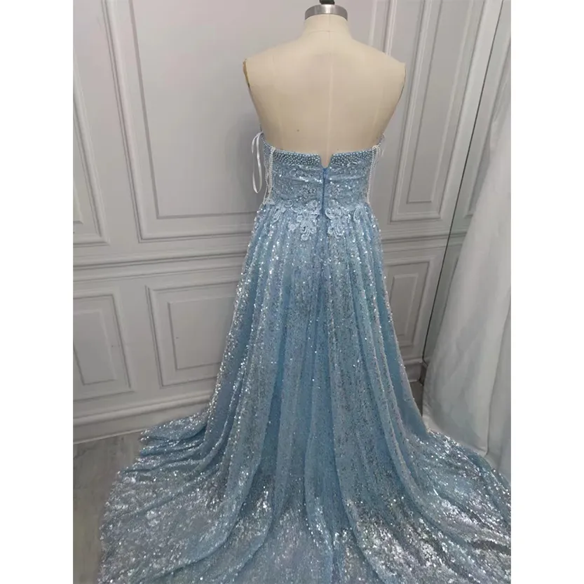 Funki Buys | Dresses | Women's Sequin Tulle Long Prom Dress