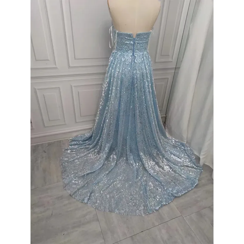 Funki Buys | Dresses | Women's Sequin Tulle Long Prom Dress