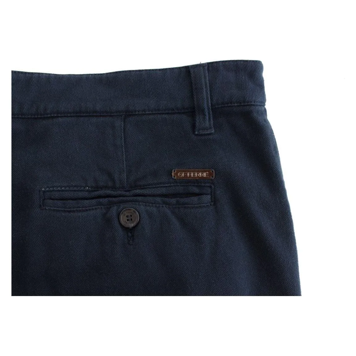 GF Ferre Elegant Blue Cotton Stretch Chinos