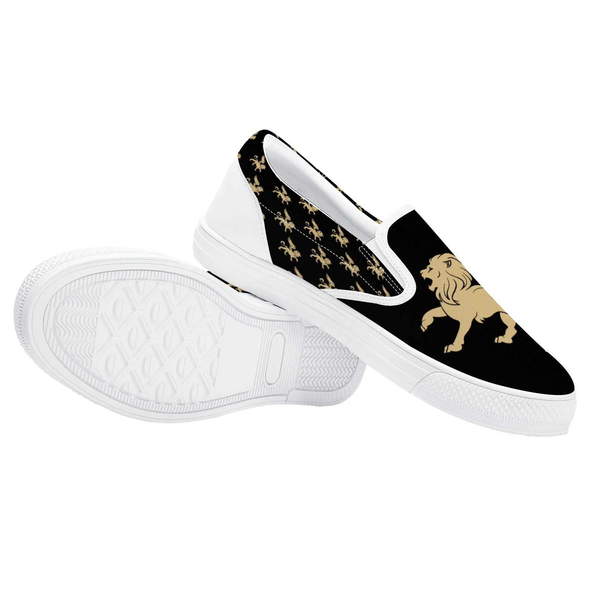 Gold Lion V3 Slip-on Shoes | Low Top Customized | Shoe Zero