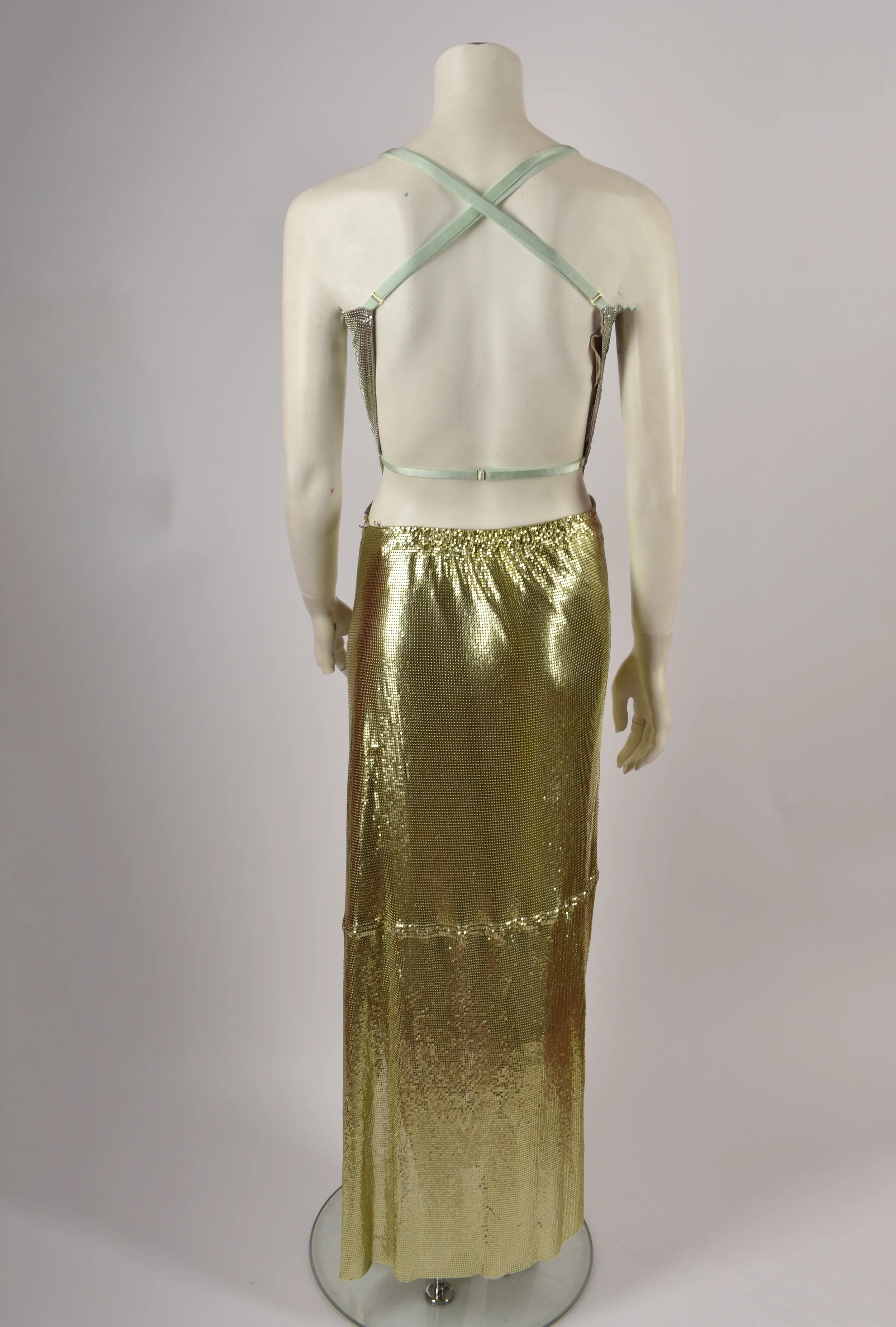 GOLD / SILVER CHAINMAIL TOP AND MAXI SKIRT