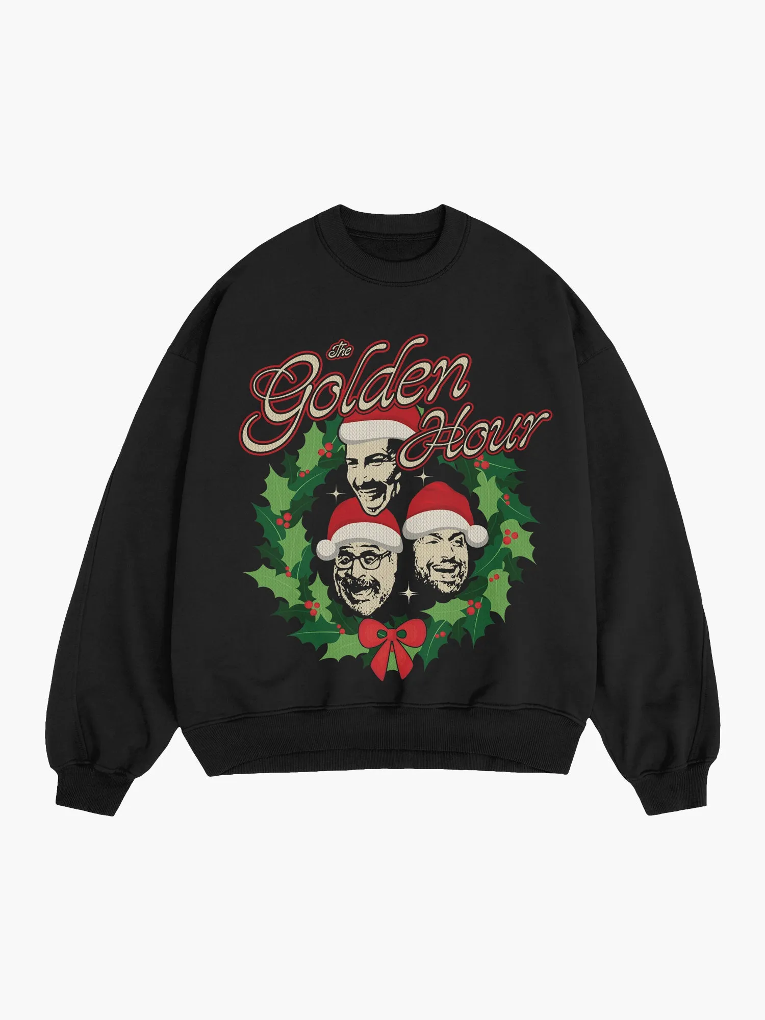 Golden Holiday Black Crewneck