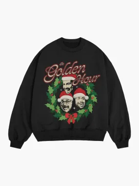 Golden Holiday Black Crewneck