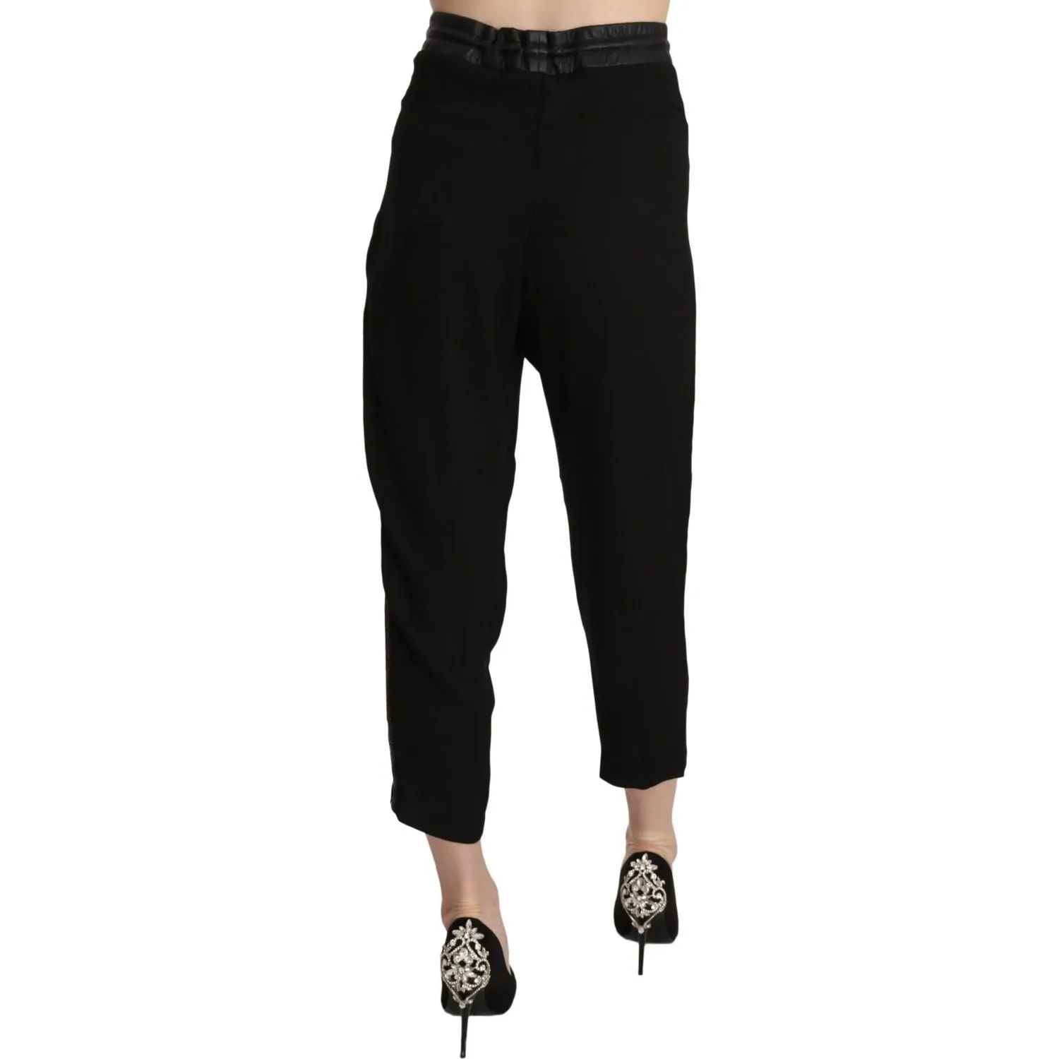 Guess Chic High Waist Cropped Pants in Elegant Black