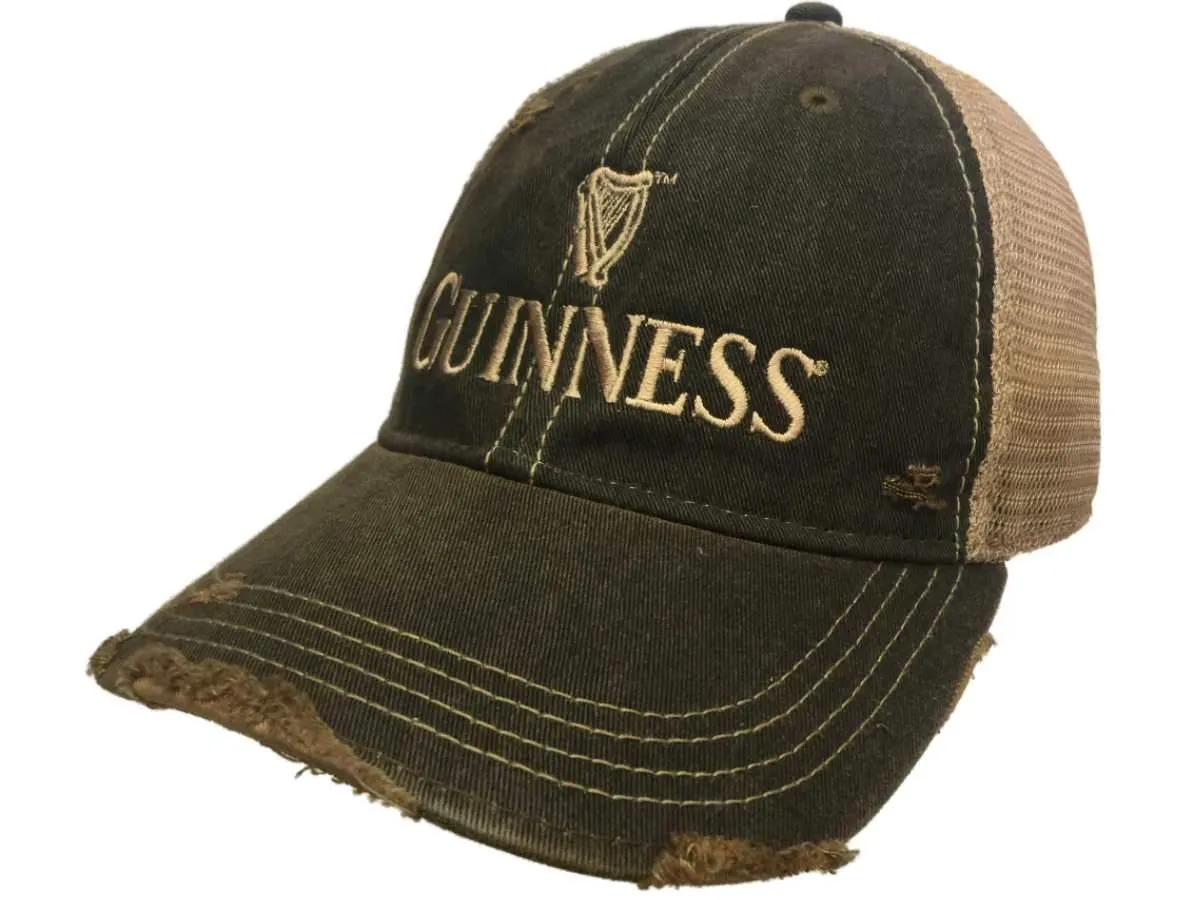 Guinness Beer Retro Brand Gray Mesh Adjustable Snapback Trucker Hat Cap