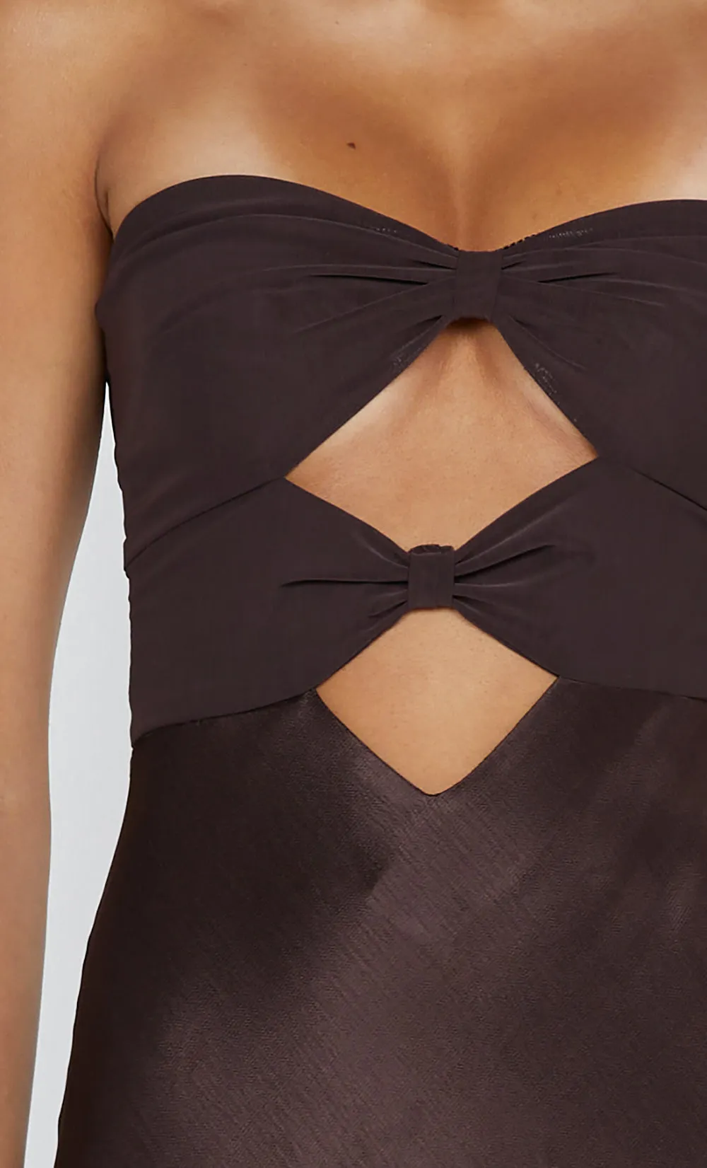 HALLE STRAPLESS DRESS - CHOCOLATE