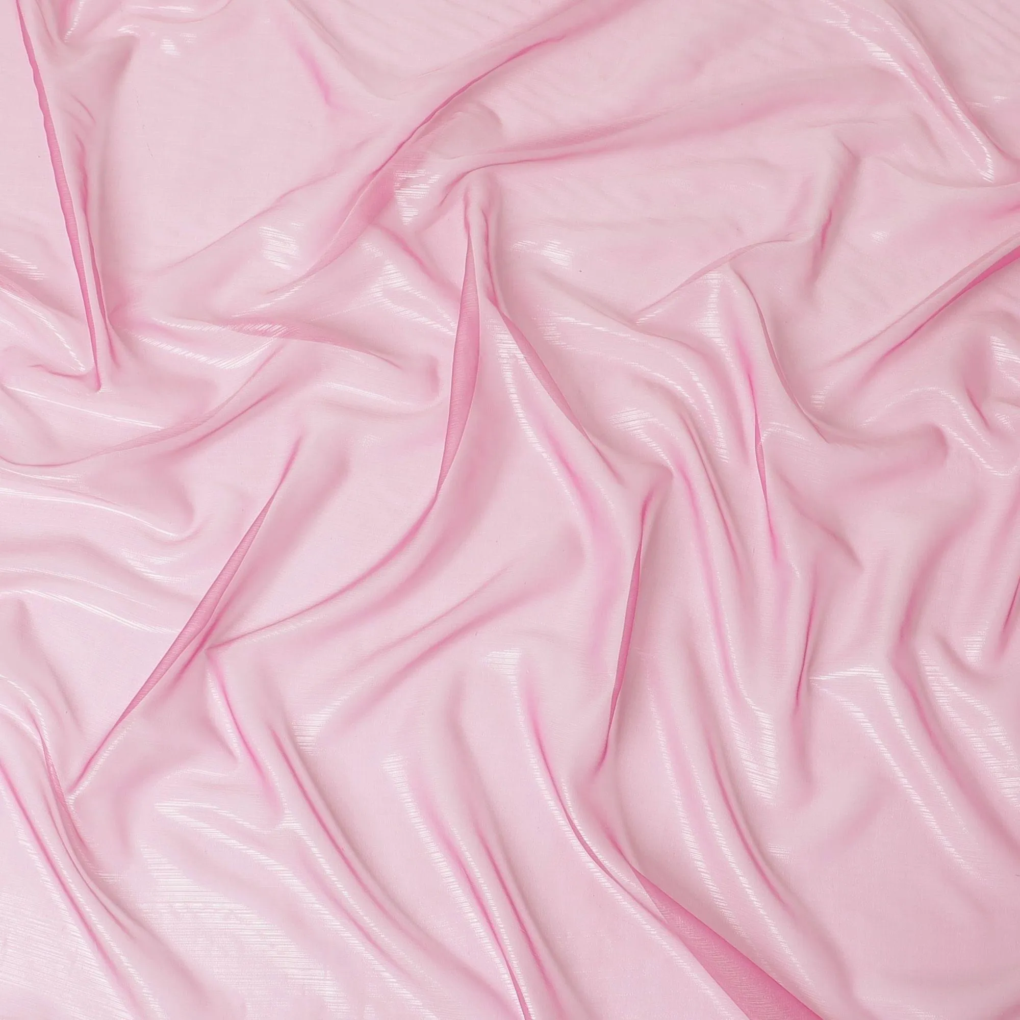 Hot pink plain French lame silk chiffon fabric with shiny finish-D6480