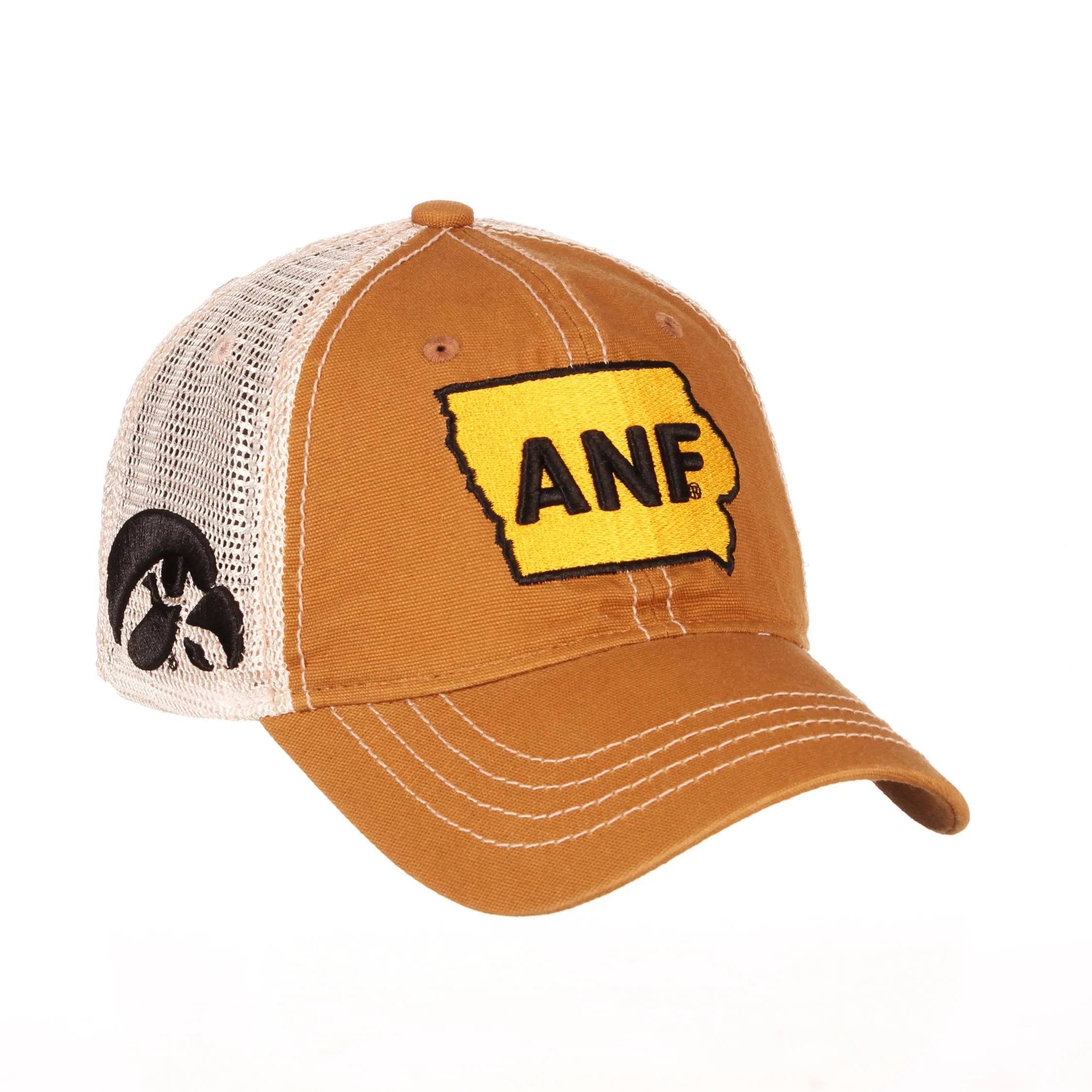 Iowa Hawkeyes Zephyr ANF America Needs Farmers Copper Brown Mesh Adj. Hat Cap