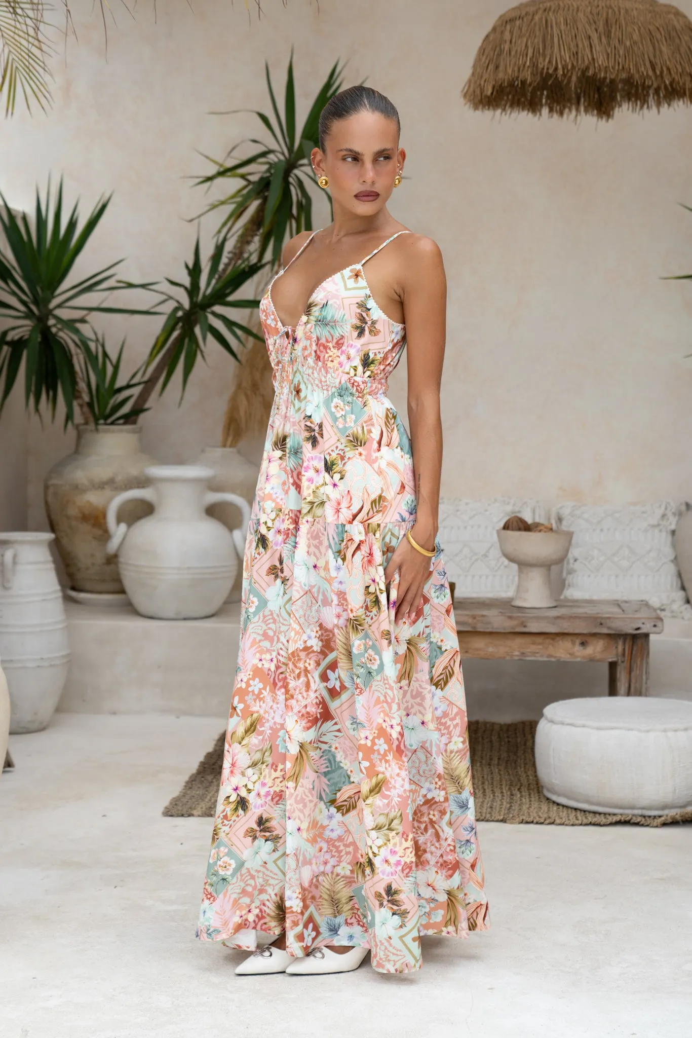 Jungle Multicolour Tropical Maxi Dress