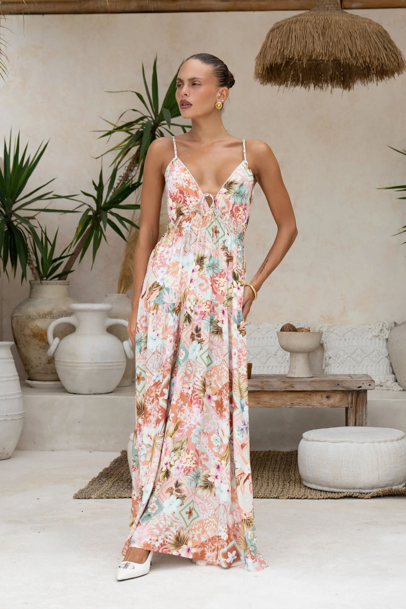 Jungle Multicolour Tropical Maxi Dress