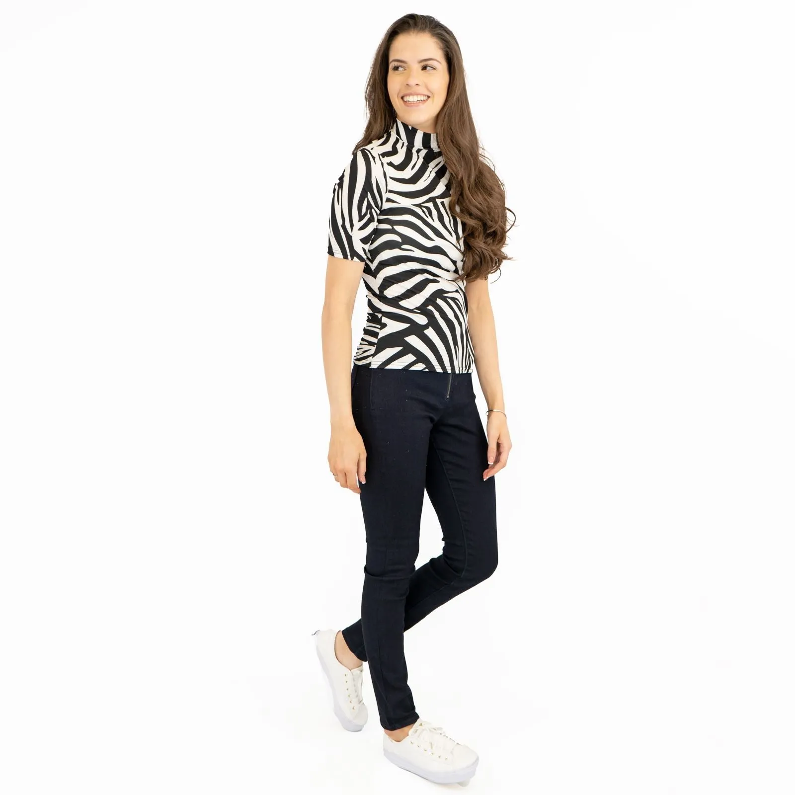 Karen Millen Short Sleeve Zebra Print Tops