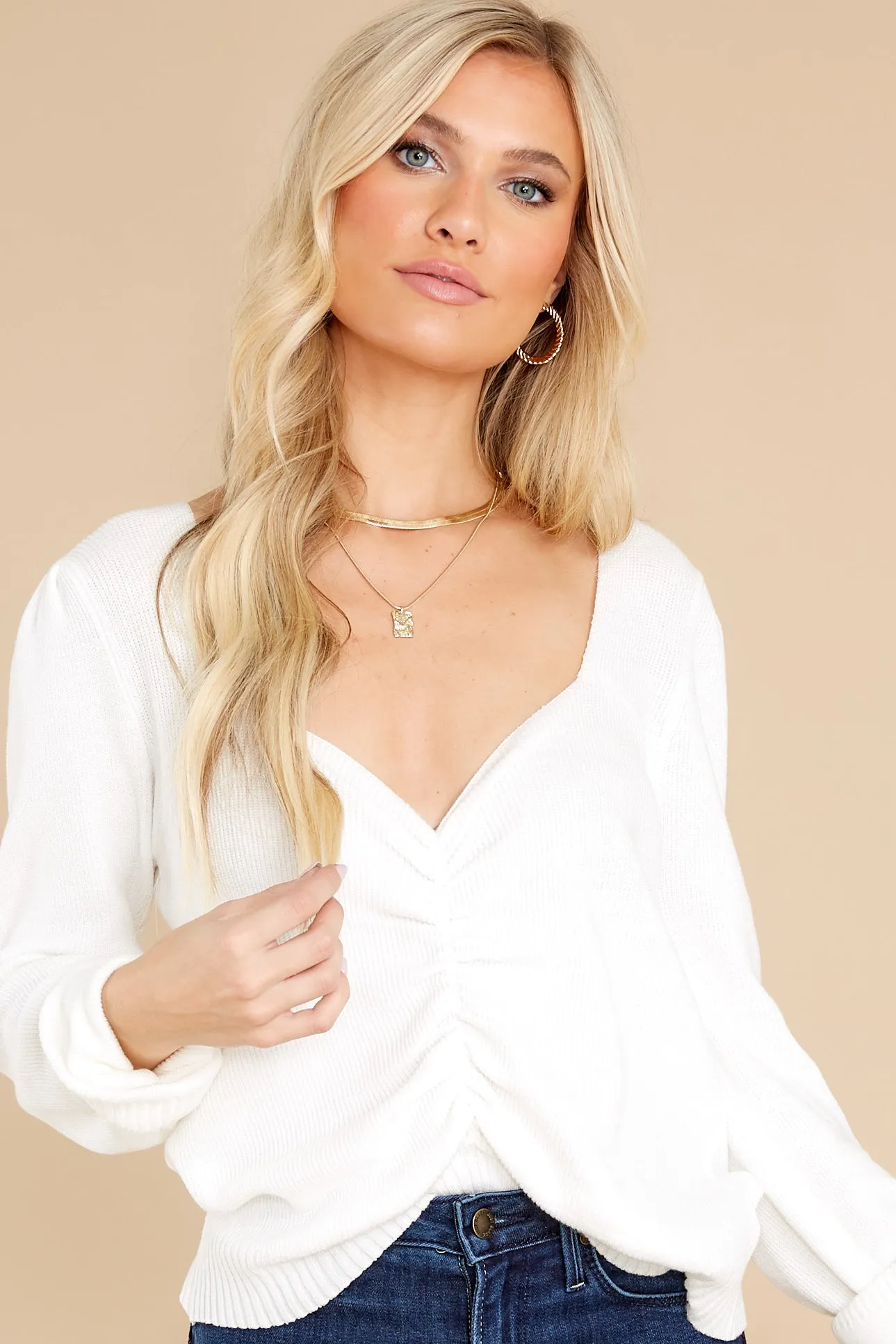 Keep It Stylish White Crop Sweater