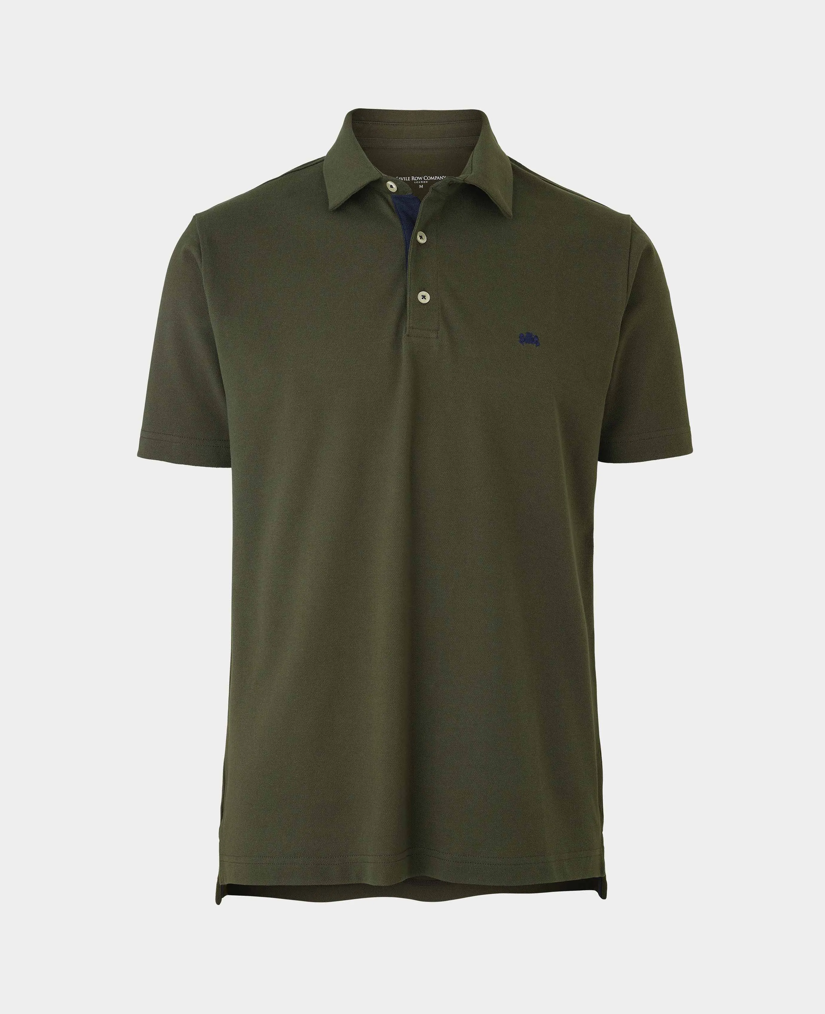 Khaki Cotton Classic Fit Short Sleeve Polo Shirt