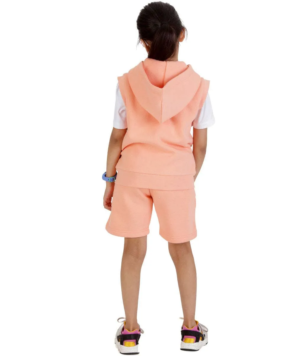 Kids Salmon 2-Piece Gilet and Shorts Set: Salmon