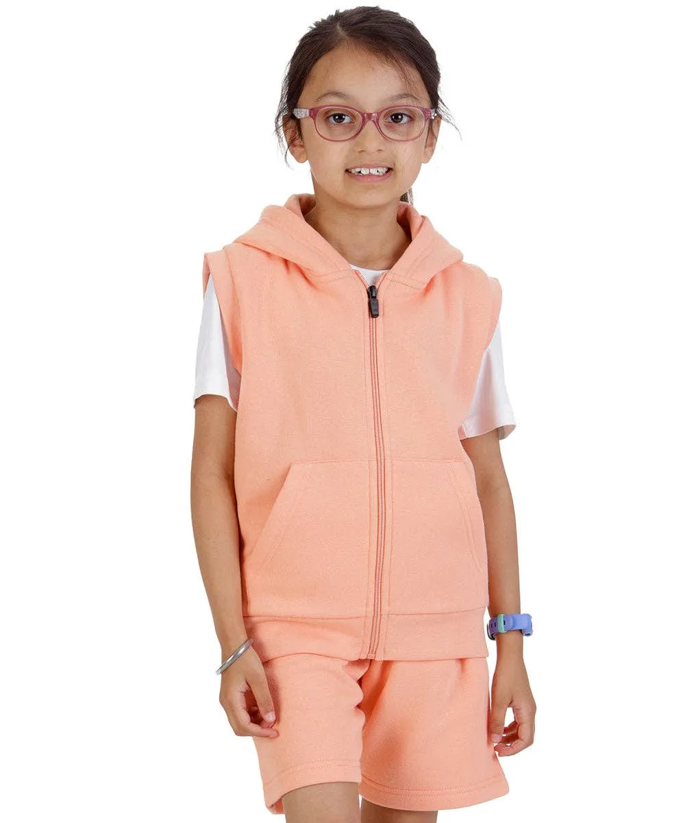 Kids Salmon 2-Piece Gilet and Shorts Set: Salmon