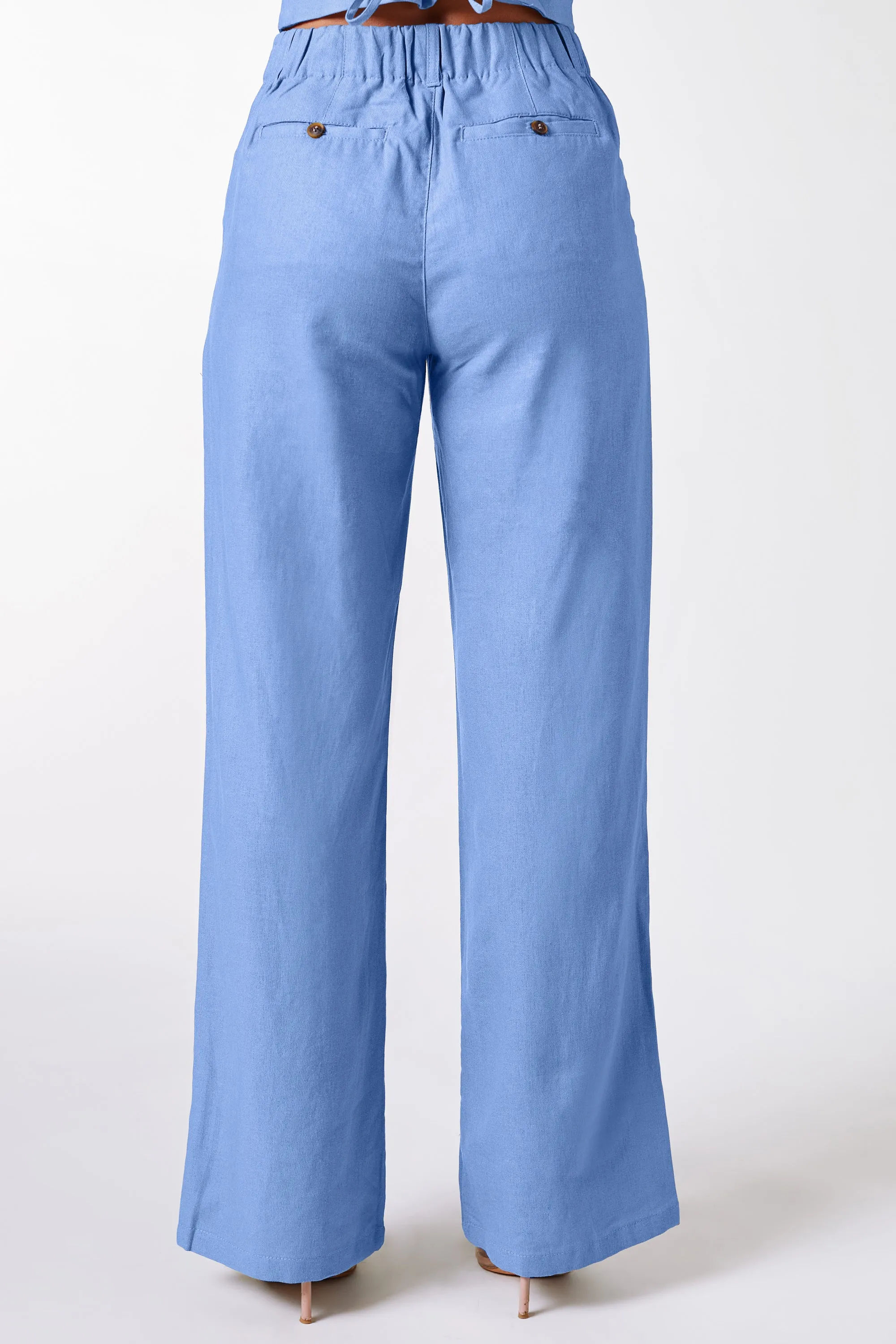 Kiva Blue Linen Pants