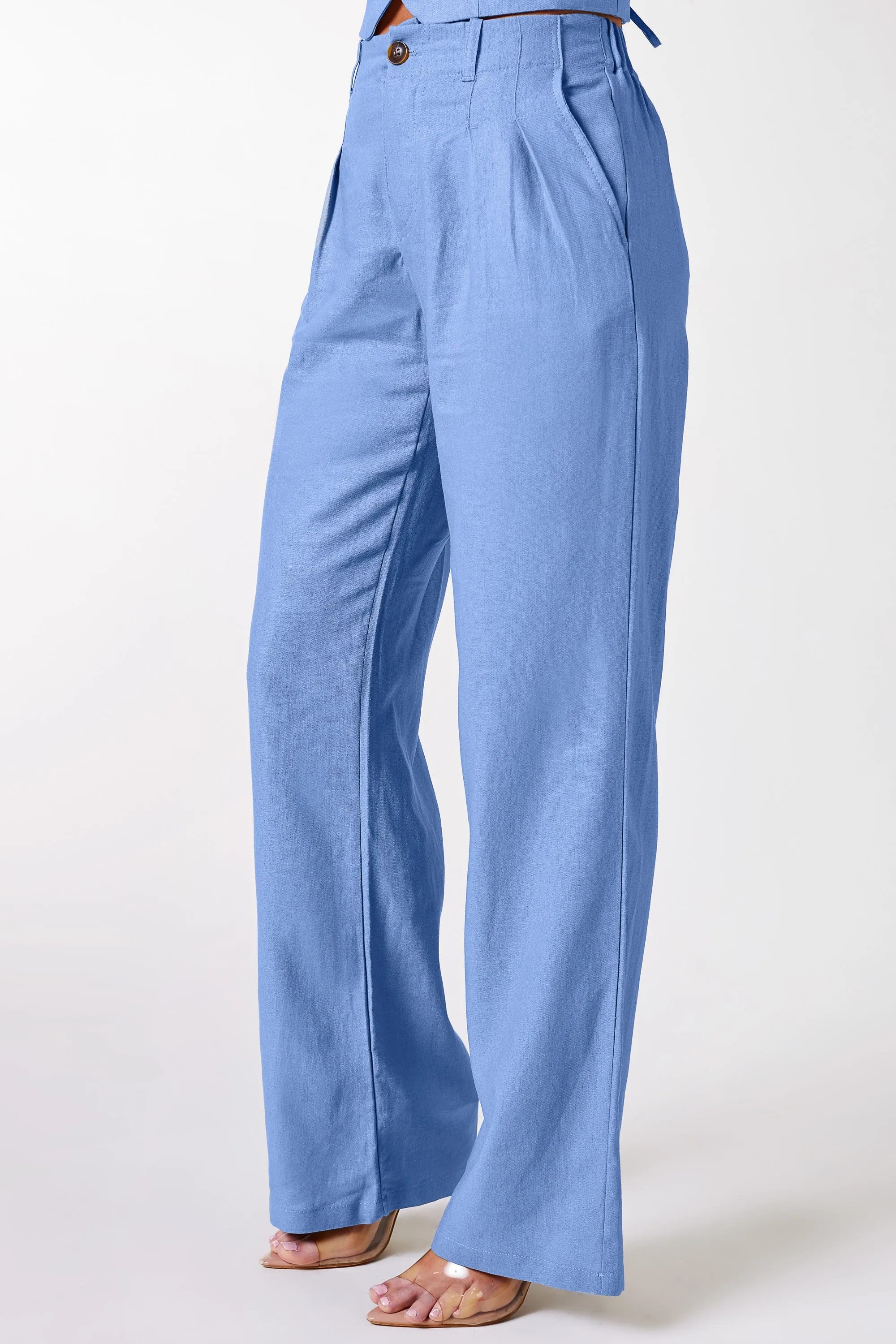 Kiva Blue Linen Pants