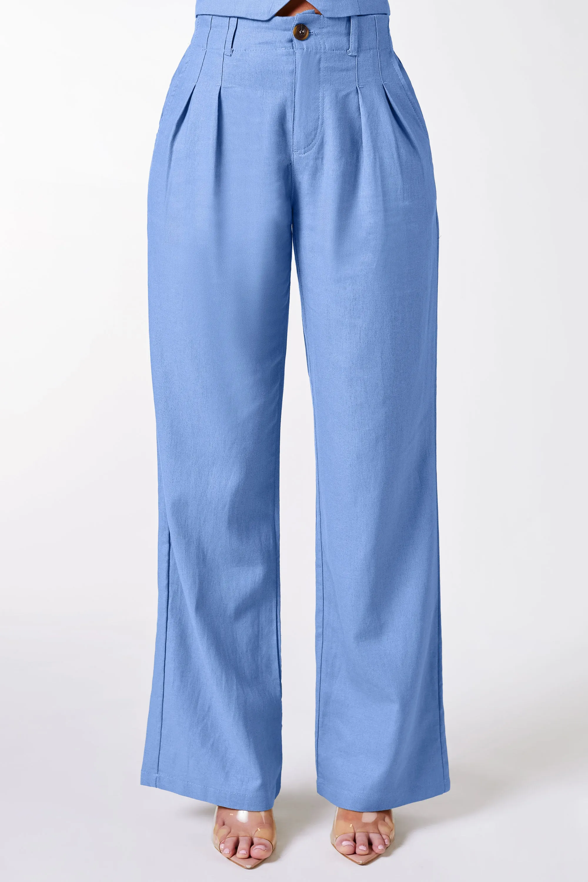 Kiva Blue Linen Pants