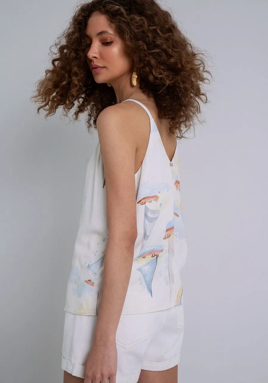 LEZ A LEZ - Viscose Printed Strapless Blouse - FINAL SALE