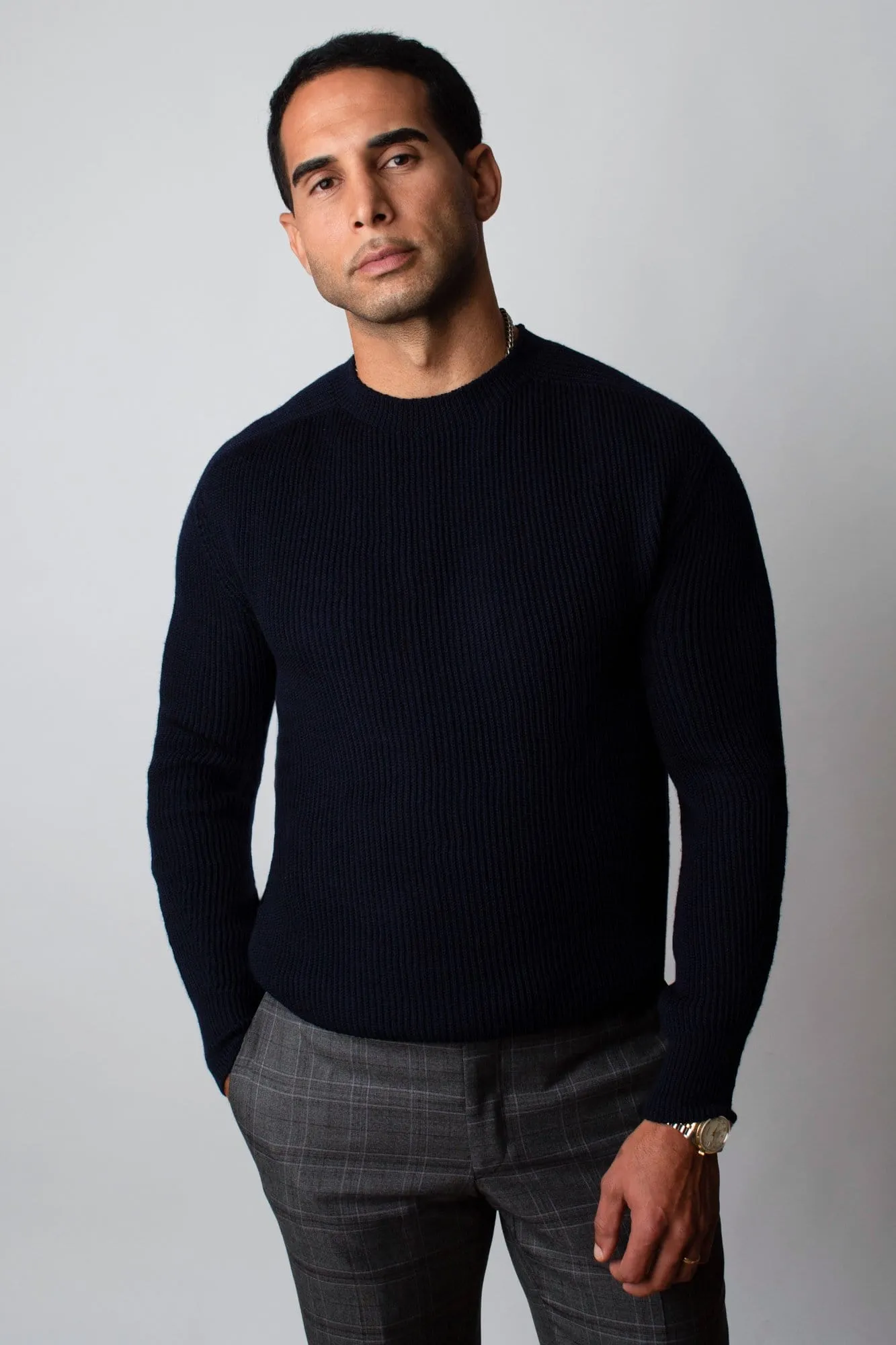 Logan Ribbed Merino Crewneck