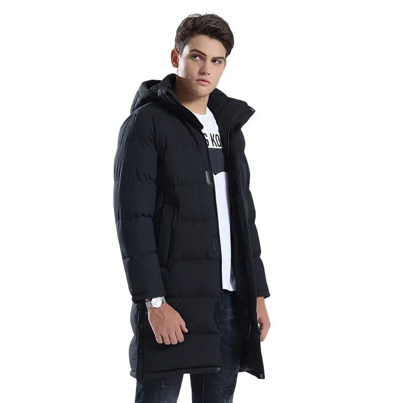 Long Coat Hooded Heating Jacket Cold Proof Cotton Clothes