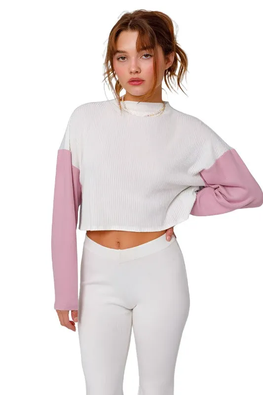 Long Sleeve Contrast Top