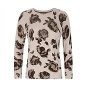 Long Sleeve Crew Neck Floral Sweater