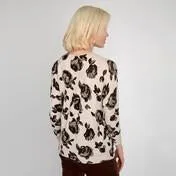 Long Sleeve Crew Neck Floral Sweater