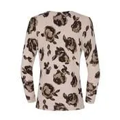 Long Sleeve Crew Neck Floral Sweater